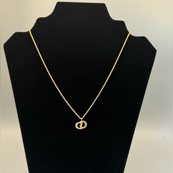 Vintage Christian Dior CD Logo Necklace – Gold-Tone Rope Chain – Made in Germany - Picture 2 of 9